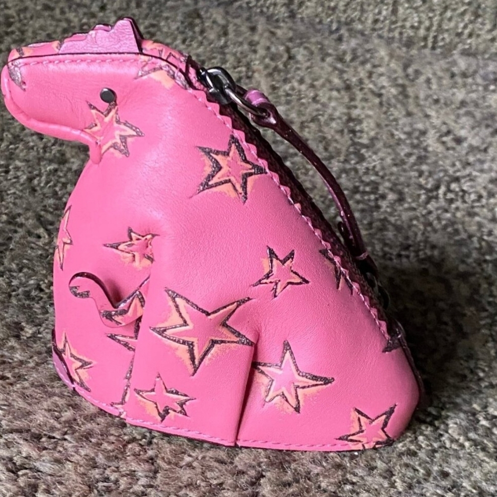 Coach Vibrant Pink Leather Hobo Bag With Wallet And Dinosaur Coin Purse - Picture 5 of 7